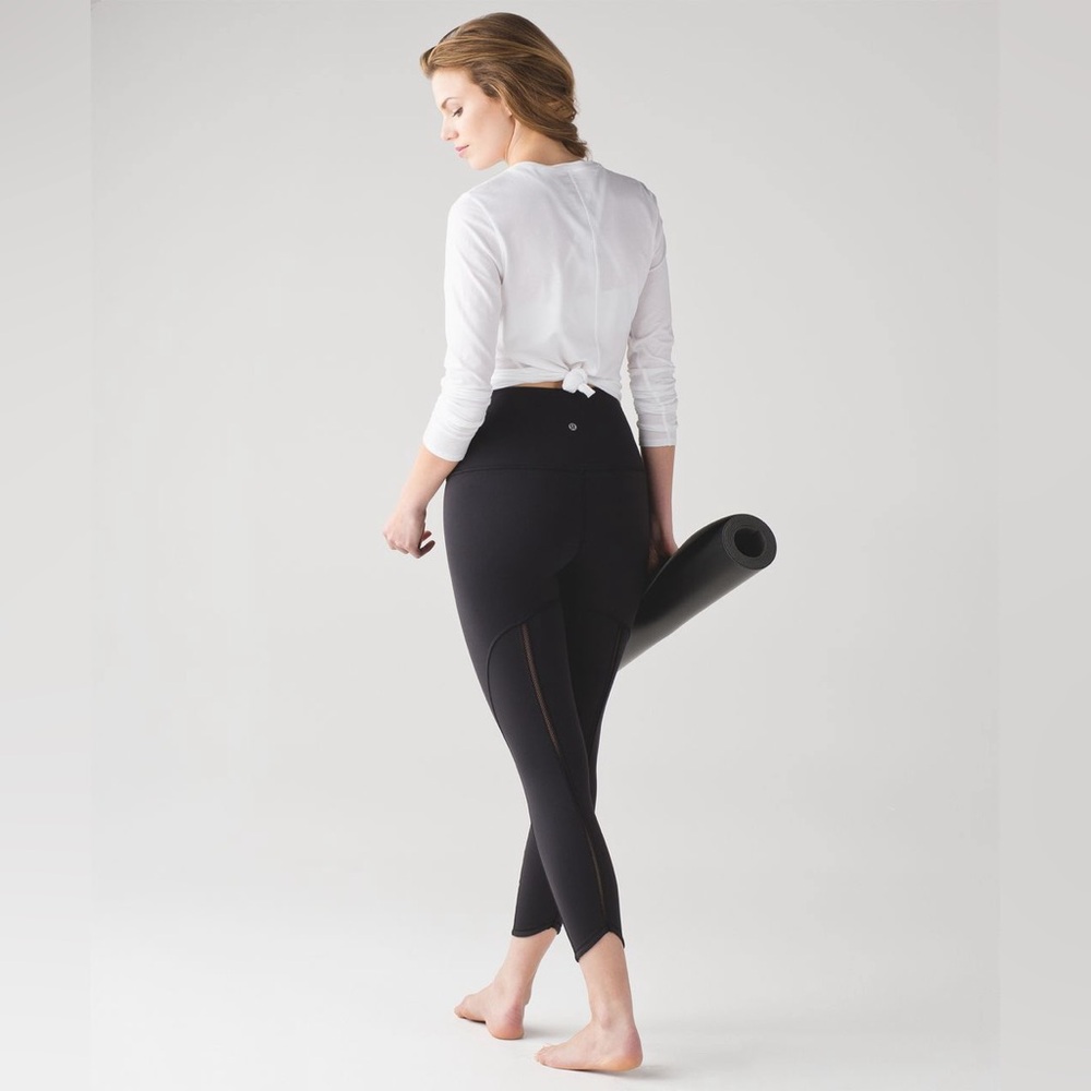 Lululemon Wunder Under Pant (Hi-Rise) (Mesh) Black - Picture 2 of 5